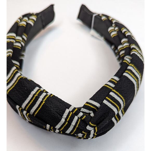 Tasha Padded Headband Black Gold White Fashion Hair Accessory - Picture 2 of 8
